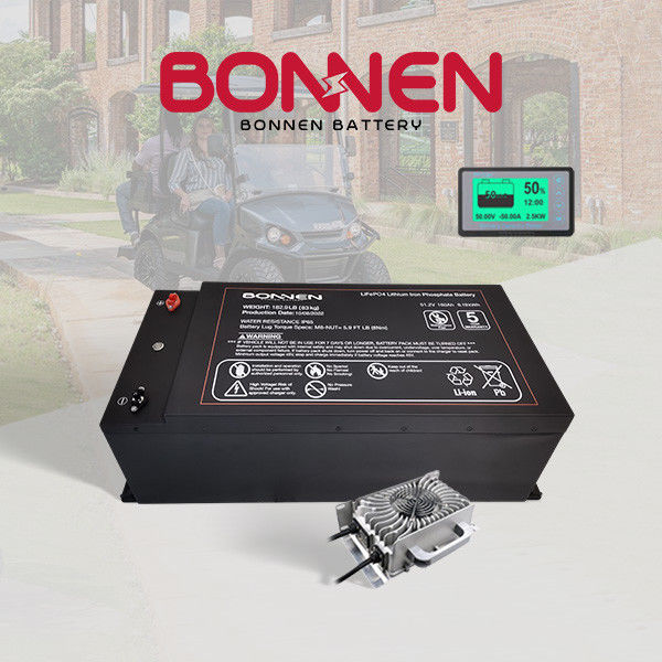 8.19kWh Lifepo4 Golf Cart Baterai 48V 160AH Lithium Baterai Penggantian Untuk Yamaha Dengan 22A Charger